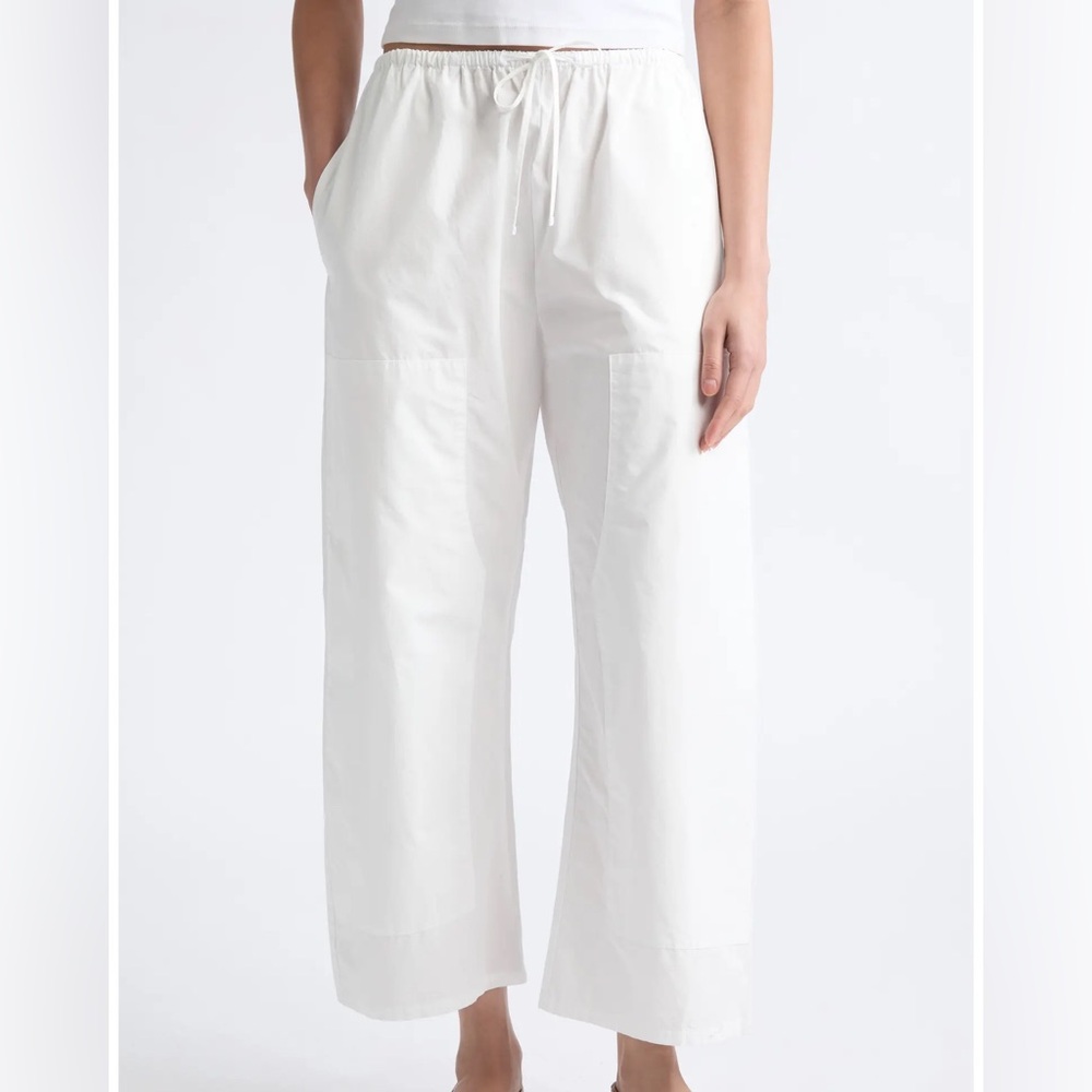 Leset Kyoto Cotton Drawstring Utility Crop Pants ice, XS